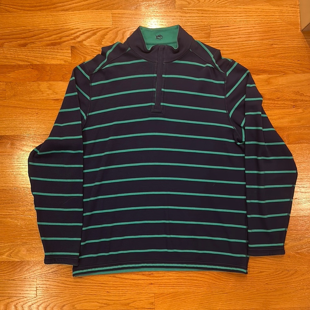 Men’s Reversible Southern Tide 1/4 Zip Blue & Green